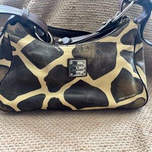 Dooney & Bourke Brown and Cream Giraffe Shoulder Bag